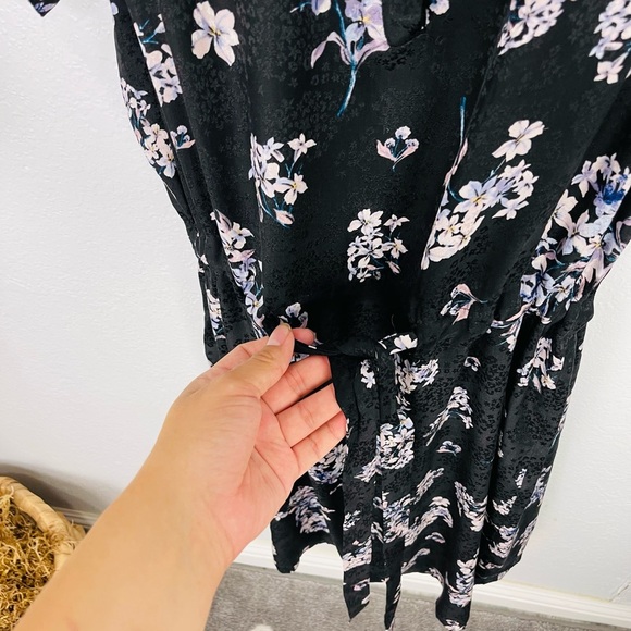 Rebecca Taylor Silk Hydrangea Black Floral Dress 2 - Picture 9 of 9